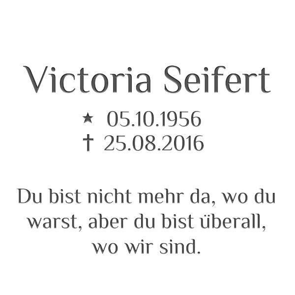 Philosopher : Kleiner Urnengrabstein / Granit mit Weihwasserkessel & Bronze Inschrift Memento Gloria (Schriftbeispiel 5 von 7)