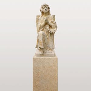 Kalina Grande Antiker Grabengel mit Sockel aus Sandstein für ein Einzelgrab