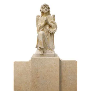 Kalina Grande Antiker Grabengel mit Sockel aus Sandstein für ein Familiengrab