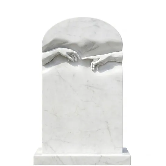 Außergewöhnlicher Doppelgrabstein mit Händen - Michelangelo (Detailansicht) 