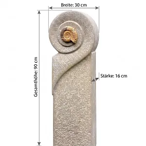 Grabstein mit Abmessungen