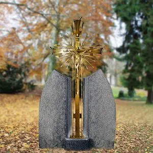 Ephraim Lucca Brone Grabkreuz mit Grabstein Granit Impala