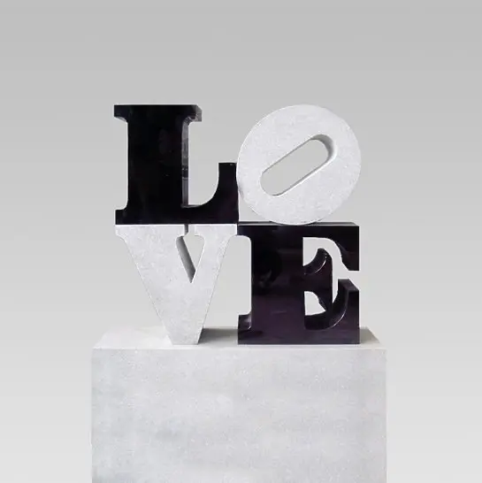 Love – Designergrabstein Doppelgrab Modern Black White Love