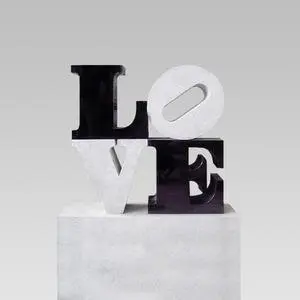 Love Designergrabstein Doppelgrab Modern Black White Love