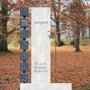 Monasterio Designergrabstein mit Würfeln & Kreuz