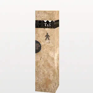 Acervo Doppelgrab Stele in Hellem Travertin & Bronze Element