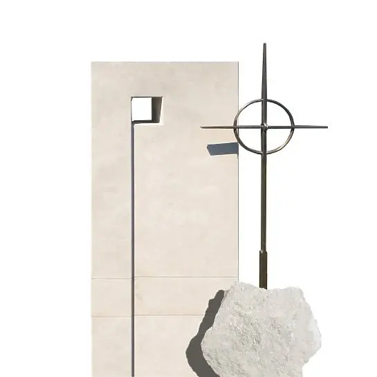 Monasterio – Doppelgrabmal Naturstein Modern Kugel & Kreuz