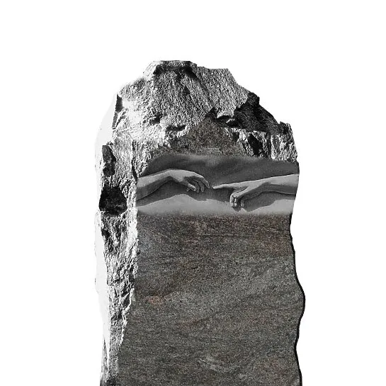 Doppelgrabstein - Berührende Hände - Michelangelo Rustikal (Detailansicht) 
