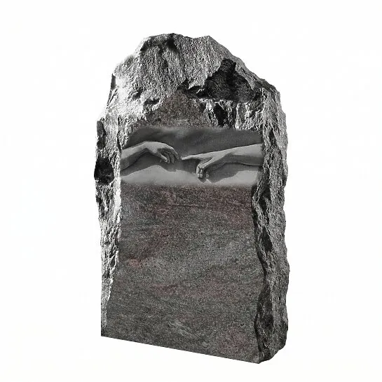 Doppelgrabstein - Berührende Hände - Michelangelo Rustikal (Detailansicht) 