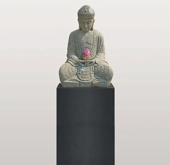 Doppelgrabstein buddhistisch aus Granit & Basanit - Teratei (Detailansicht) 