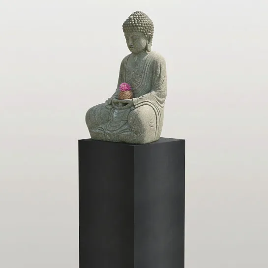 Doppelgrabstein buddhistisch aus Granit & Basanit - Teratei (Detailansicht) 