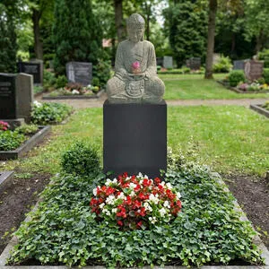 Teratei Doppelgrabstein buddhistisch aus Granit & Basanit