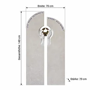 Grabstein mit Abmessungen
