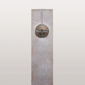 Raphael Padre Doppelgrabstein Granit mit Bronze Ornament Kreuz & Jesus