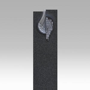 Fleurie Doppelgrabstein Granit Schwarz Modern mit Flügel