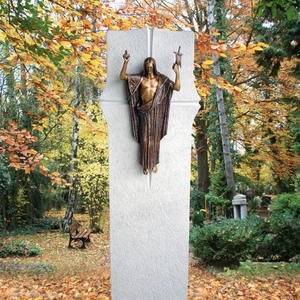 Pregarus Doppelgrabstein Jesus Christus Bronze Figur