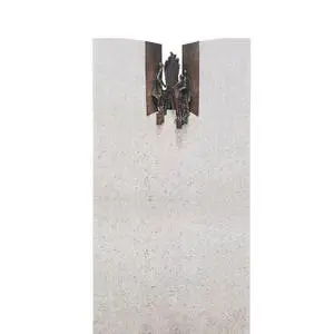 Rosello Paradiso Doppelgrabstein Kalkstein mit Bronze Ornament Treppe & Figuren
