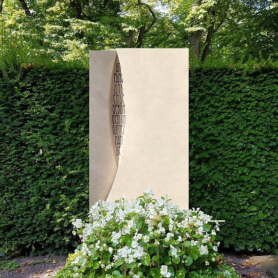 Mondrian – Doppelgrabstein Kalkstein modern bestellen
