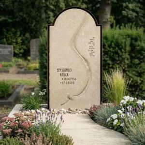 Pisano Corte Doppelgrabstein mit Lebenslinie und Rahmen aus Cortenstahl