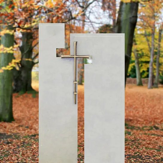 Laterano – Doppelgrabstein moderne Grabsteinkunst mit Kreuz