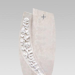 Fiore Doppelgrabstein Naturstein mit Rosen Gestaltung