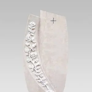 Fiore Doppelgrabstein Naturstein mit Rosen Gestaltung