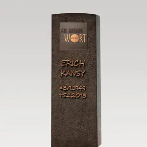 Memoria Nigra Dunkler Granit Doppelgrab Grabstein mit Bronze Tafel