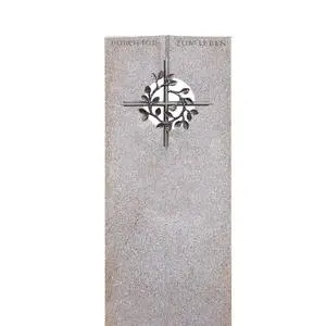 Raphael Deus Einzelgrab Grabstein Granit mit Bronze Kreuzornament