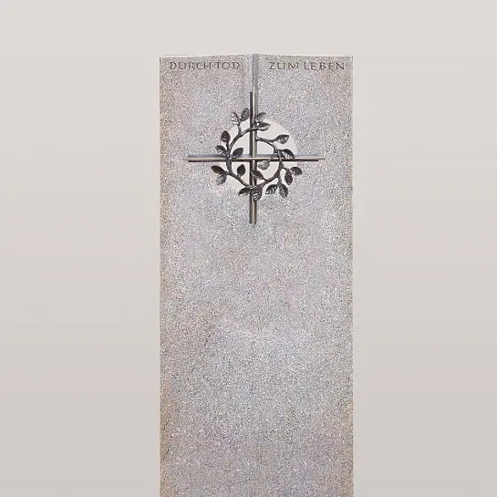 Raphael Deus – Einzelgrab Urnengrab Grabstein Granit mit Bronze Kreuzornament