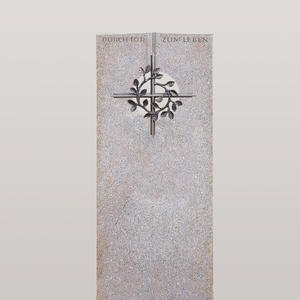 Raphael Deus Einzelgrab Urnengrab Grabstein Granit mit Bronze Kreuzornament