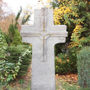 Nostalgia Gedenkstein Doppelgrab klassisch antik in Kreuz Form