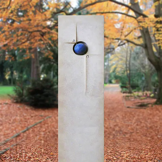 Azur – Gedenkstein modern mit blauer Kugel kaufen