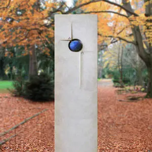 Azur Gedenkstein modern mit blauer Kugel kaufen