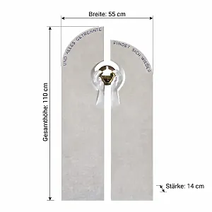 Grabstein mit Abmessungen