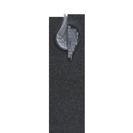 Fleurie – Grabmal Einzelgrab Schwarz mit Engelsflügel