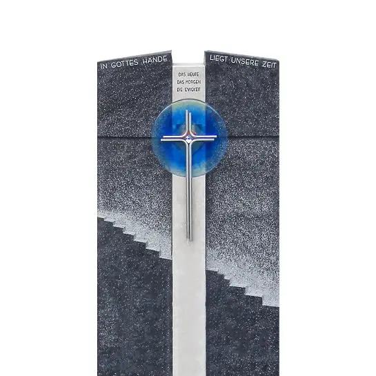 Ravenna – Grabmal Granit Blaues Glas Treppe & Kreuz