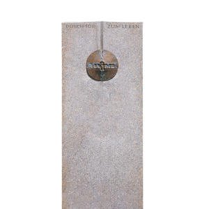 Raphael Classico Grabmal Granit mit Bronze Ornament Kreuz & Jesus