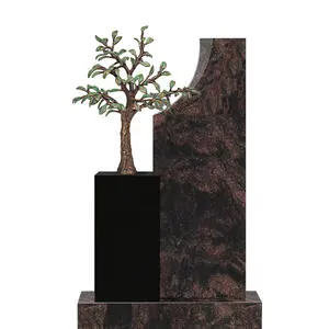 Gabenna Grabmal mit Bronze Lebensbaum aus Granit für ein Einzelgrab
