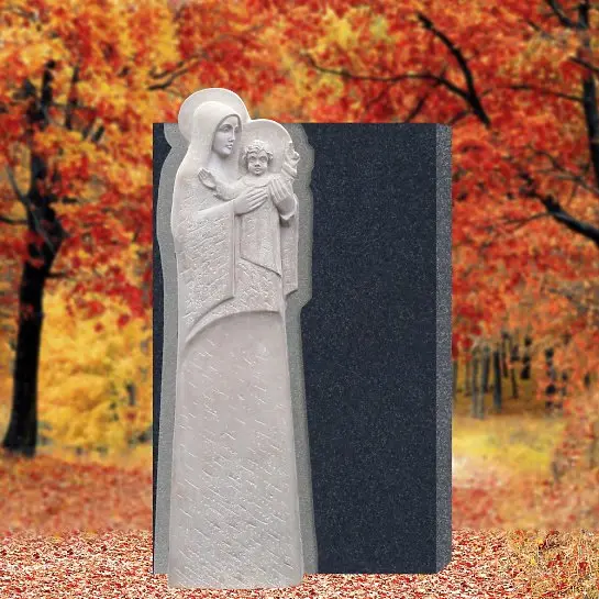 Aspetto Deus – Grabmal Urnengrab Hell/dunkel mit Maria & Kind Plastik