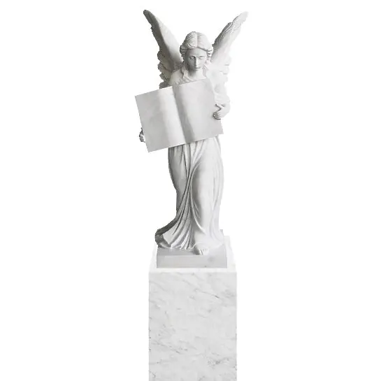 Teresa – Grabmal Weiße Marmor Engelskulptur Frau mit Flügeln