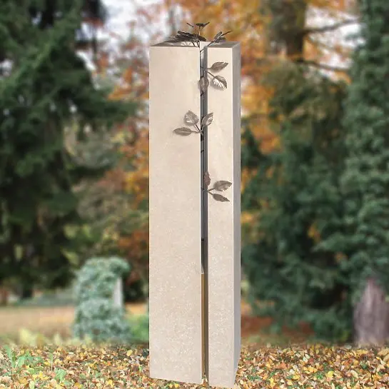 Rosano – Grabstein Doppelgrab mit Edelstahl Kunst bestellen