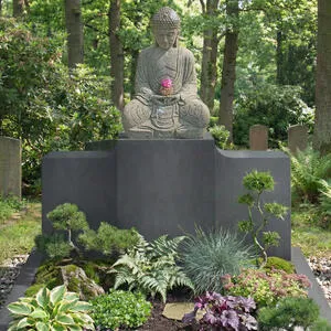 Teratei Grabstein Einzelgrab Buddha Grabstein aus Granit & Basanit