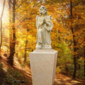 Kalina il Bello Grabstein Engel nach antiker Vorlage 19. Jhdt. für ein Doppelgrab