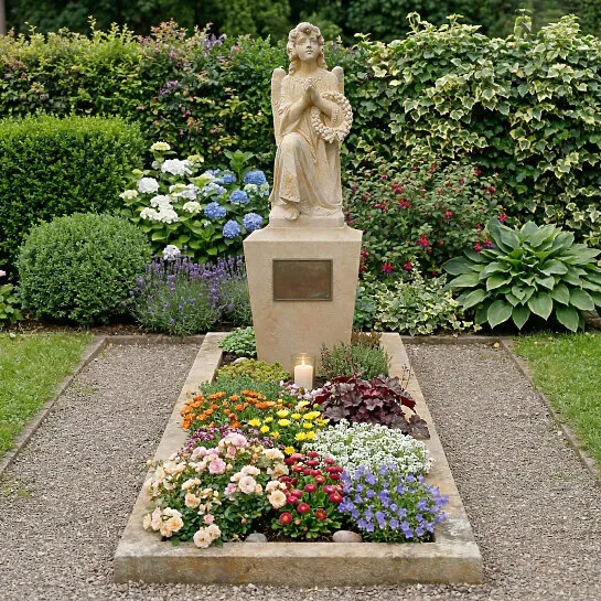 Grabstein Engel nach antiker Vorlage 19. Jhdt. für ein Einzelgrab - Kalina il bello (Detailansicht) 