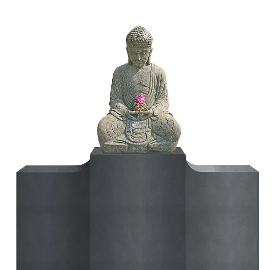 Grabstein Familiengrab Buddha Grabstein aus Granit & Basanit - Teratei (Detailansicht) 