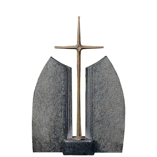 Ephraim Blanco – Grabstein Granit Impala mit Bronze Grabkreuz