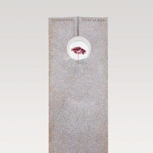 Raphael Speculo Grabstein Granit mit Glaskugel & Blume