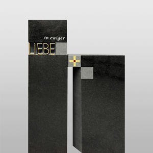 Lumero Grabstein Granit Modern Bronze Schrift Liebe