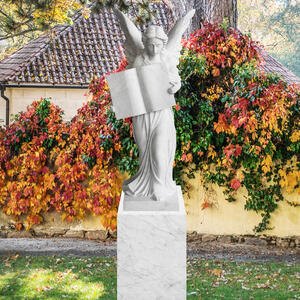Teresa Grabstein Grosser Marmorengel Weiss Für Friedhof