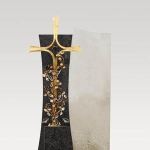 Forio Cruzis Grabstein mit Bronze Grabkreuz für Ein Doppelgrab in Granit/Kalkstein